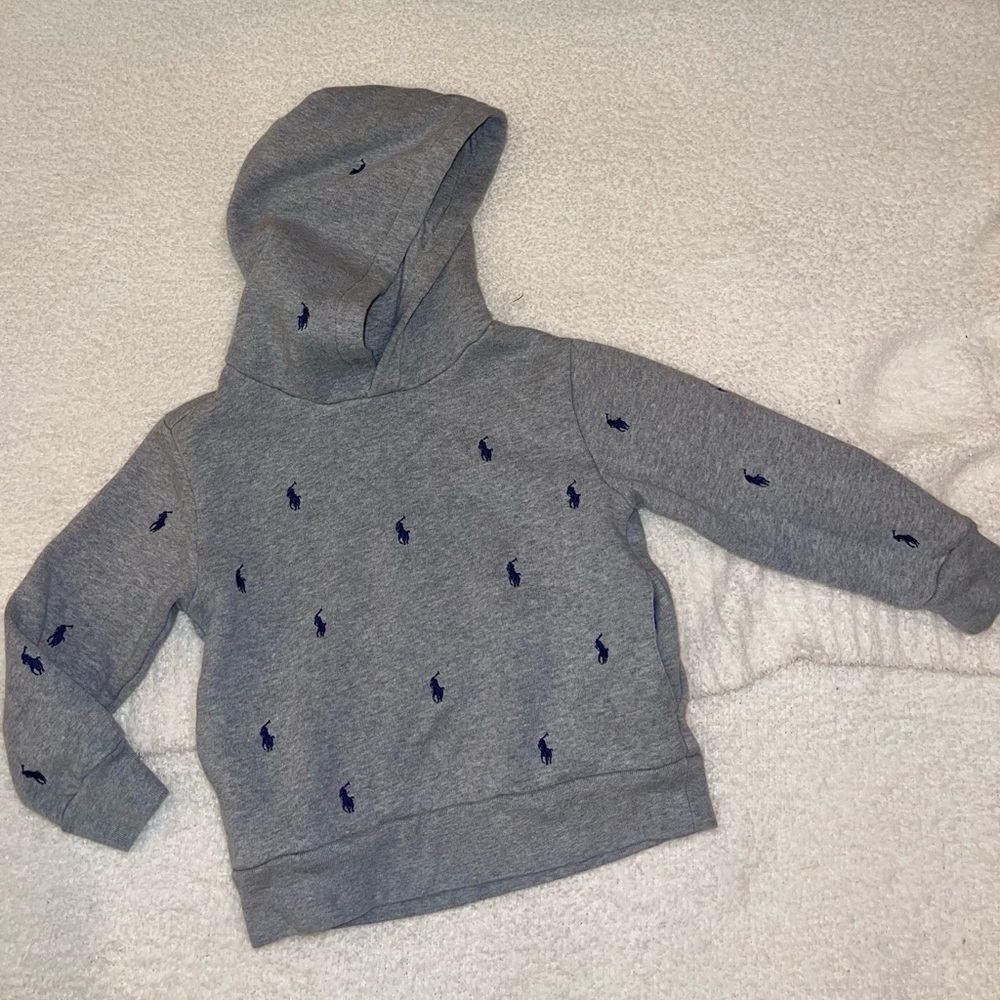 Ralph Lauren Gray Hoodie with Blue Accents